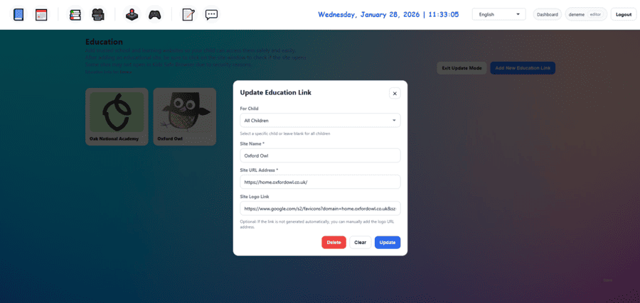 Kids Safe Browser ToDo view 2